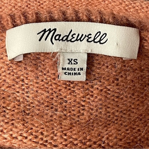 Madewell Chelsea Pocket Pullover Sweater XS Pullover Boxy Alpaca Blend Orange - Picture 9 of 10